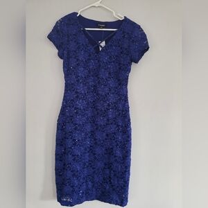 NWT Elegant Blue Lace Cocktail Dress